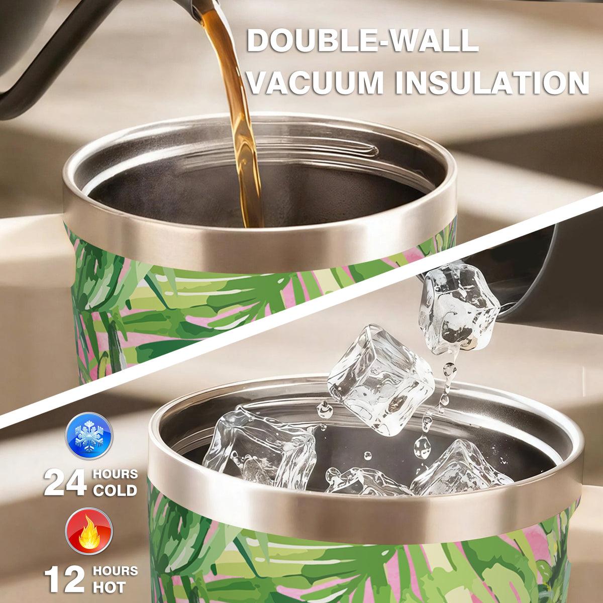 Insulated tumbler with Straw, 20oz Pineapple Crush Travel Cup