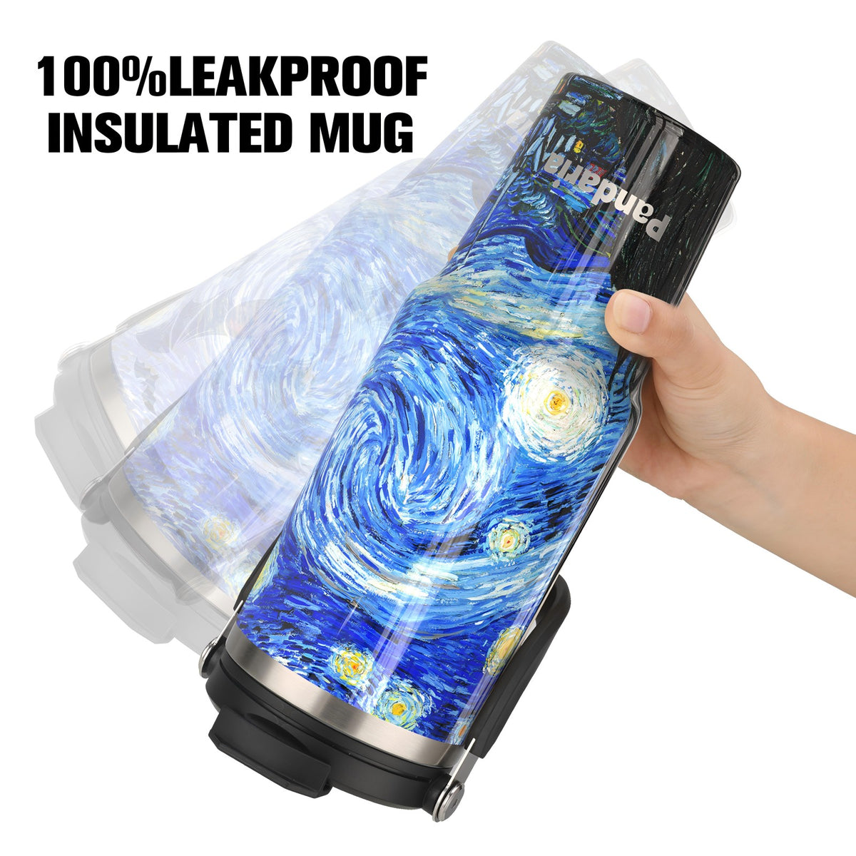 40 oz Tumbler with Handle 2in1 Lid Flip Straw, 100% Leak Resistant Water Bottle (Starry Night)