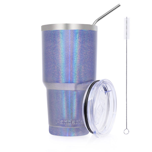 30oz Vacuum Insulated Tumbler Thermal Coffee Cup Large Travel Mug with Lid, Shimmery Blue
